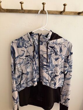 Helly Hansen Navy and White Patterned Bomber Jacket with Black Hem